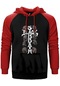 Black Sabbath Skull Kırmızı Renk Reglan Kol Kapşonlu Sweatshirt