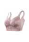 Büyük Boy Kadın Minimizer Sutyen Ultra Ince Iç Çamaşırı Kablosuz Sütyen Ayarı Dantel Iç Çamaşırı Toplanan Push Up Bralette Mor - Pembe