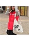 Beyaz Kadın Moda Kore Tarzı Tuval Tiki Kampüs Omuz Çantası Çanta Alışveriş Çantası
