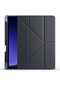 Kilifone - Galaxy Uyumlu Galaxy Tab S9 Fe - Kılıf Kalem Bölmeli Stand Olabilen Origami Tri Folding Tablet Kılıfı - Siyah