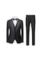 İkkb Erkek Günlük Slim Yeni Stil Takım Elbise Siyah