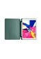 Noktaks - iPad Uyumlu 10.2 8.nesil - Kılıf Kalem Bölmeli Stand Olabilen Origami Tri Folding Tablet Kılıfı - Koyu Yeşil