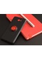 Mutcase - Samsung Uyumlu Galaxy J7 Prime / J7 Prime Iı - Kılıf Yüzüklü Auto Focus Ravel Karbon Silikon Kapak - Siyah-kırmızı
