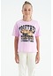 Tommy Life Pembe Ayıcık Baskılı O Yaka Oversize Kısa Kol Kız Çocuk T-shirt - 75116 Pembe