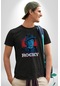 Rocky Film Sersi Unisex Unisex Siyah Organik Baskılı T-shirt Penye Yüksek Kalite Siyah