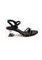 Ayakkabımood Cc 6,5 Cm Siyah Taşlı Rugan Kadın Topuklu Ayakkabı