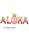 Hawaian Temalı Ananaslı Aloha Yazısı Folyo Balon Rose Gold Renk 1 Adet 40 Cm