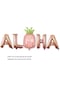 Hawaian Temalı Ananaslı Aloha Yazısı Folyo Balon Rose Gold Renk 1 Adet 40 Cm