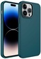 iPhone Uyumlu 13 Pro Kılıf Metal Çerçeve Hassas Butonlu Renkli Içi Kadife Kilifi Kapak Luna - Koyu Yeşil