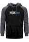 Insade Man Blue Gri Renk Reglan Kol Kapşonlu Sweatshirt Gri