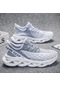 Beyaz & Mavi 39-48 Erkek Ultra Hafif Koşu Ayakkabıları Rahat Spor Ayakkabı Balık Terazisi Büyük Boy Spor Tenis Ayakkabıları