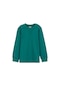 Lovetti Koyu Yeşil Kız Çocuk Patlı Sıfır Yaka Uzun Kol Tişört 13-1500Y017