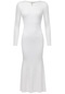 Styleboom X Peraluna Dorset Dress Toka Detaylı Ribana Örgü Midi Kadın Triko Elbise - Ekru-ekru