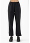Maraton Sportswear Comfort Kadın Dönüşlü Paça Basic Siyah Pantolon 22081-siyah