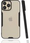 Noktaks - İphone 13 Pro Max Uyumlu - Kılıf Kenarı Renkli Arkası Şeffaf Parfe Kapak - Siyah