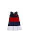 Lovetti Koyu Lacivert Kız Çocuk Renkli Büzgülü Askılı Elbise 5983L011