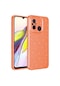 Ekılıf - Xiaomi Redmi 12c Uyumlu Kılıf Kamera Korumalı Simli Lüks Koton Kapak - Turuncu