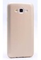 Kilifone - Samsung Uyumlu Galaxy J7 - Kılıf Mat Renkli Esnek Premier Silikon Kapak - Gold