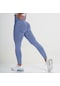 Kadınlar İçin Fitness Spor Salonu Taytları Kadınlar Yüksek Bel Spor Pantolon Yoga Şort Push Up Spor Mavi-gri