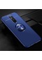 Noktaks - Xiaomi Uyumlu Xiaomi Redmi 8 - Kılıf Yüzüklü Auto Focus Ravel Karbon Silikon Kapak - Mavi