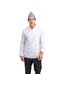 Erkek Aşçı Ceket Likralı 01 - Beyaz Siyah Biye-6708-beyaz Siyah Biye