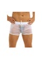 Beyaz Erkek See Through Şeffaf İpli Boxer Şort Salonu İpli Mayo Külot İç Giyim Beyaz