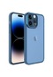 More Tr iPhone Uyumlu 14 Pro Max Kılıf Kamera Korumalı Transparan Zore Post Kapak Mavi
