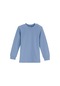 Lovetti Koyu Mavi Kız Çocuk Patlı Sıfır Yaka Uzun Kol Tişört