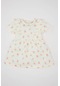 Defacto Kız Bebek Çiçekli Kısa Kollu Elbise C5973a524smer105