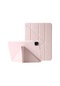 İpad Uyumlu Pro 11 2024 Otomatik Uyku / Uyandırma Özellikli Origami Standı Pu Deri+silikon Kapak Pembe Kılıf