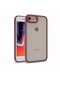 iPhone Uyumlu 8 Kılıf Lopard Kamera Çıkıntılı Arkası Şeffaf Köşeleri Parlak Renkli Işlemeli Kapak Flora - Kirmizi