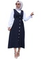 Kadın Laci Önü Düğmeli Kuşaklı Jile Elbise-30586-laci