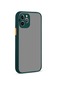 Noktaks - iPhone Uyumlu 11 Pro - Kılıf Arkası Buzlu Renkli Düğmeli Hux Kapak - Koyu Yeşil