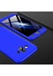 Tecno - Samsung Galaxy Uyumlu J7 Duo - Kılıf 3 Parçalı Parmak İzi Yapmayan Sert Ays Kapak - Mavi