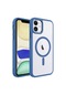 Mutcase - İphone Uyumlu İphone 11 - Kılıf Sert Kablosuz Şarj Destekli Krom Magsafe Kapak - Lavendery Gray