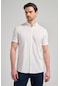 Beyaz Kısa Kol Düz Örme İtalyan Yaka Düğmeli Cepsiz Pamuklu Classic Slim Fit Gömlek 1004250156 600 Beyaz