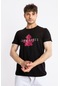 Adam Boxes Baskılı O-yaka T-shirt Anillo - Siyah Macenta Baskılı -siyah