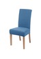 Kot Mavi Streç Yemek Sandalyesi Örtüsü Jakarlı Spandex Mutfak Sandalyesi