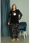 Kadın Büyük Beden Kışlık Polar Pijama Takımı Peluş Desenli Takım Tampap 34012- 1000