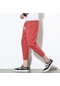 Erkek Tayt Spor Harem Slim Fit Dantel Orta Bel Dokuz Nokta Pantolon Kırmızı