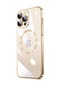 Kilifone - İphone Uyumlu İphone 14 Pro Max - Kılıf Sert Kablosuz Şarj Destekli Riksos Magsafe Kapak - Gold