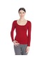 Bulalgiy Kadın Kırmızı Uzun Kollu Basic Tişört - Bga137127-kırmızı