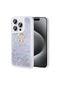 Noktaks - iPhone Uyumlu 15 Pro Max - Kılıf Yüzüklü Simli Sıvılı Milce Kapak - Gümüş