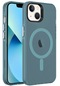 iPhone Uyumlu 14 Kılıf Magsafe Destekli Buzlu Transparan C-pro Sert Arka Kapak - Yeşil