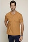 Erkek Slim Fit Dar Kesim Düz Pike Tarçın Renk Polo Yaka Tişört-26800-Tarçın