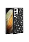 Mutcase - Samsung Uyumlu Galaxy S23 Ultra - Kılıf Parlak Parıltılı Taşlı Şık Linea Kapak - Siyah
