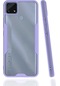 Ekılıf - Realme C25 Uyumlu Kılıf Kenarı Renkli Arkası Şeffaf Parfe Kapak - Mor