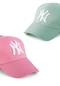 Unisex 2'li Set Pembe ve Mint Yeşili Ny New York Beyzbol Şapka - Unisex