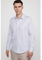 Tudors Slim Fit Pamuklu Kolay Ütü Desenli Erkek Gömlek-27501-beyaz