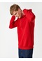 Koton Basic Kapşonlu Sweatshirt Şardonlu Kırmızı 3wam70050mk